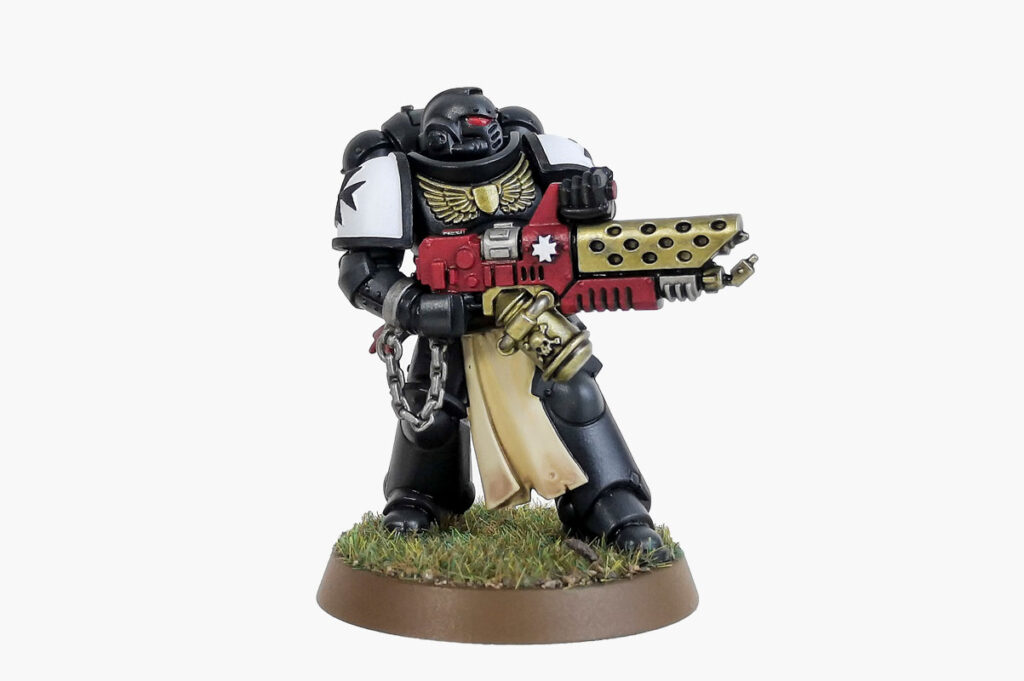 Blood Angels Space Marine Assault Intercessor - Painted by Mighty Blow Studio. UK based commission miniature painting service