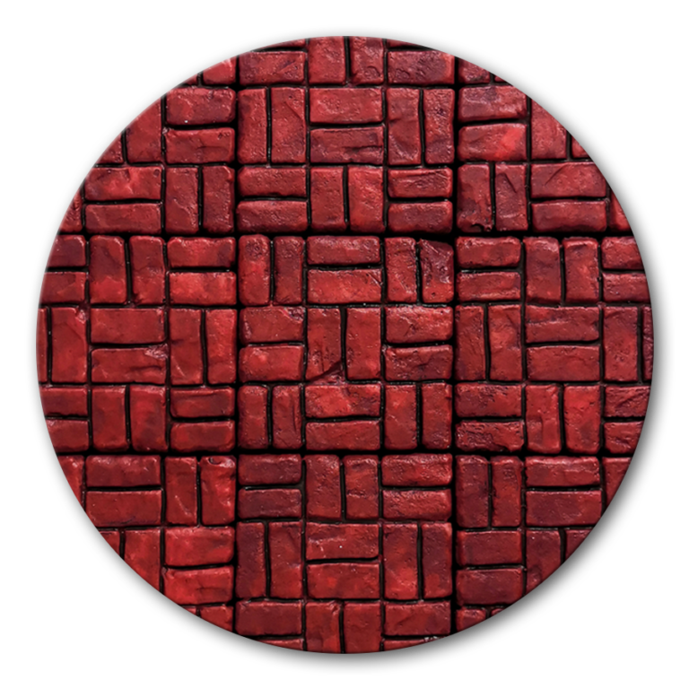 Double Bricked Painted. Multi Purpose Gaming Tiles. 1 Inch Square Model Bases, Dungeon/ Craft Tiles. Resin Cast. Produced And Designed By Mighty Blow Studio